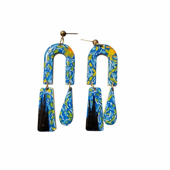 Handmade Jewelry - Van Gogh abstract earrings